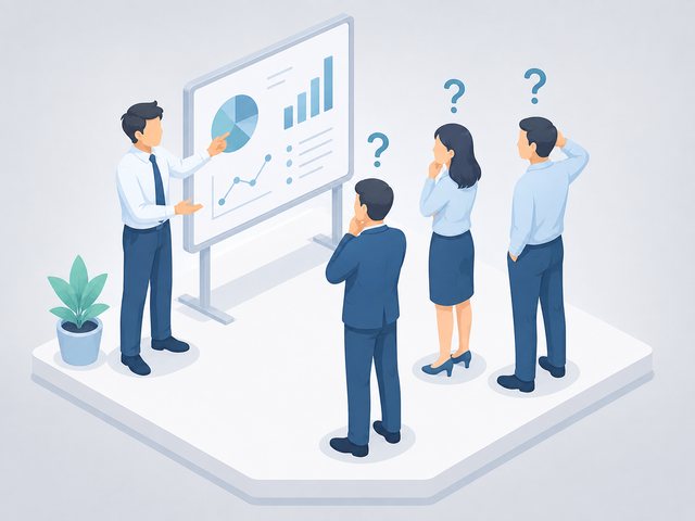 目的が社内に伝わらないイメージ